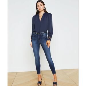 L'Agence Margot High Rise Cropped Skinny Jean Size 26 New Vintage Medium Wash